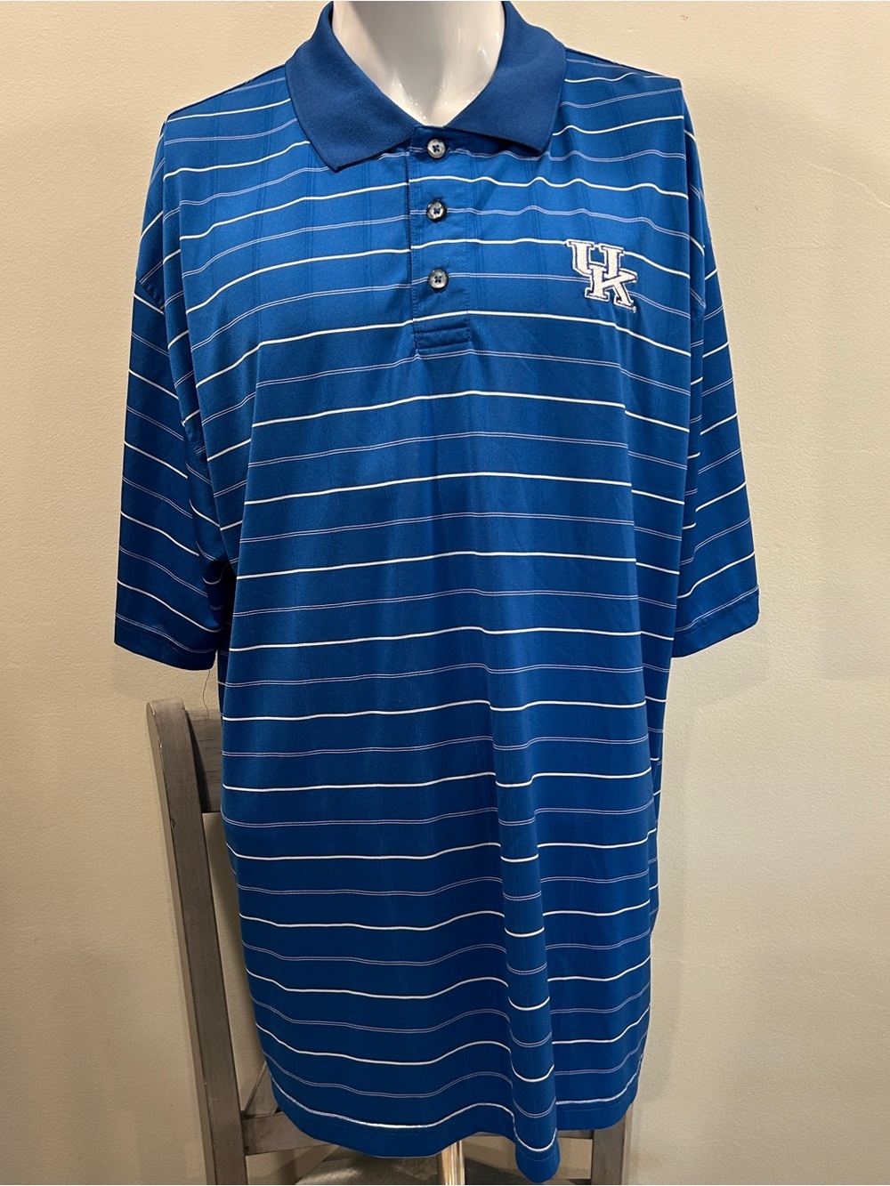 XL Men’s Pro Edge blue Striped Performance Golf Polo UK Kentucky